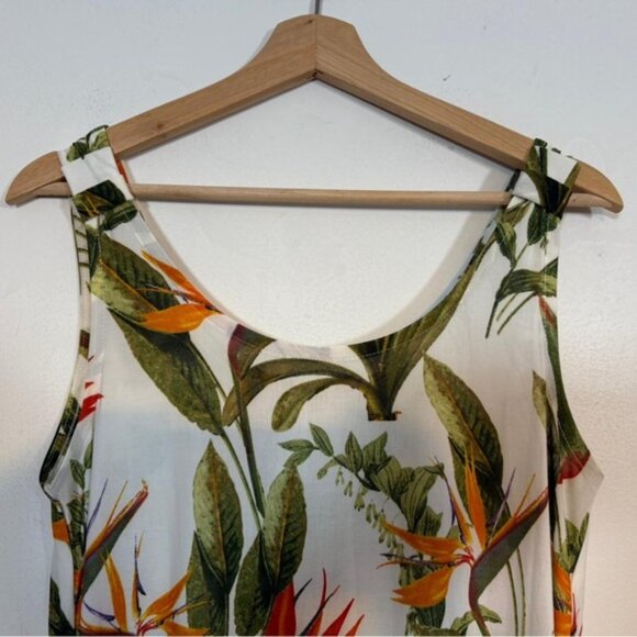 2Dye4 Tropical Floral Maxi Dress – White with Orange & Green Print – Women’s - M - Picture 5 of 13